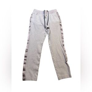 👖 Varley Track Pants Women’s M Gray Pink Side Stripe Drawstring Lounge Joggers 👖